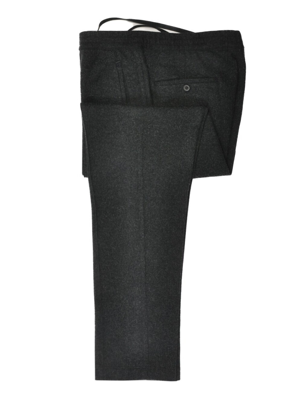 Lanvin Charcoal Grey Pleated Drawstring Trousers 37596